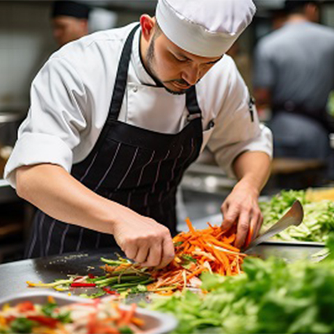 Chef making food